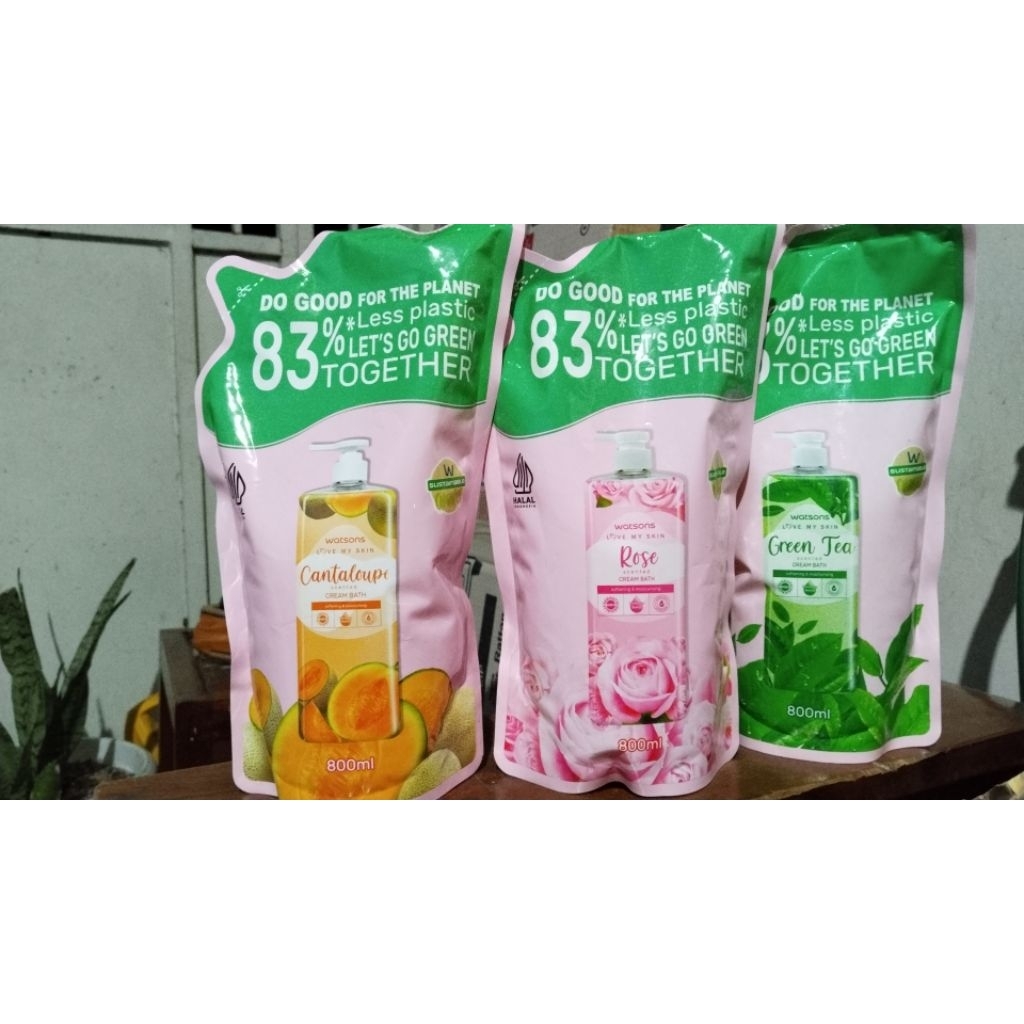 Watson sabun mandi cair cream bath 800ml