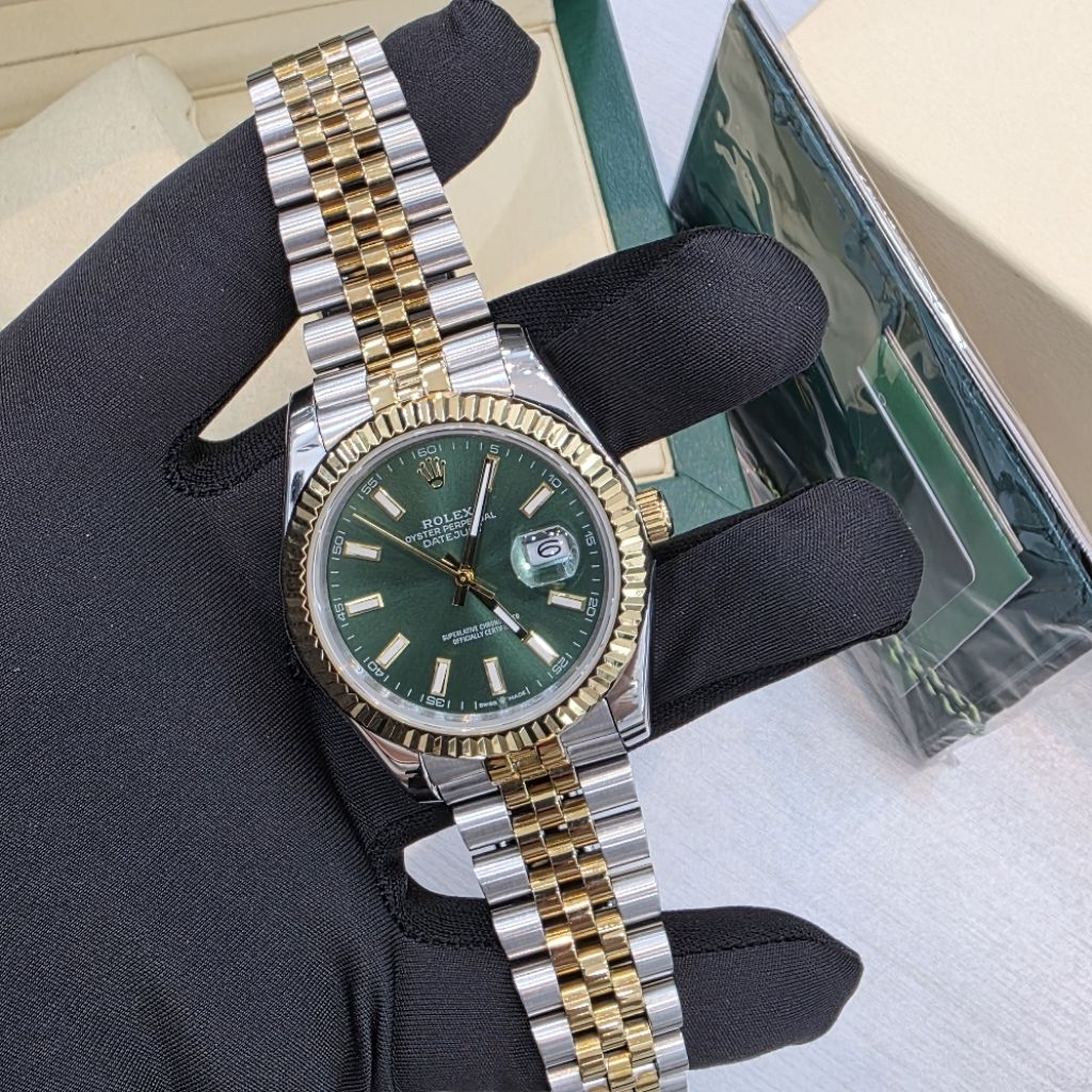 Rolex Datejust 41mm Two Tone – Green Dial (Oyster Perpetual