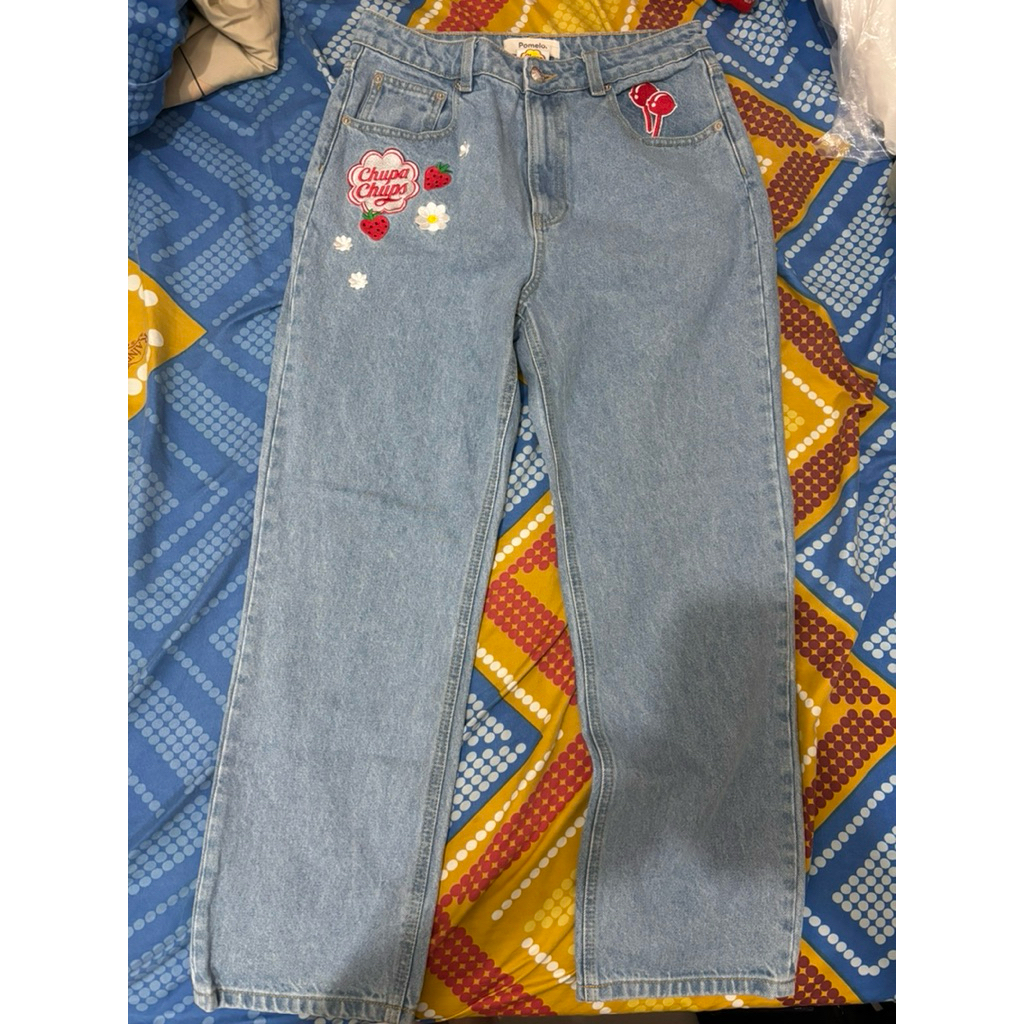 SALE JUAL MURAH POMELO X CHUPA CHUPS PREMIUM COMFY DENIM LONG PANTS PRELOVED PINTEREST OUTFIT LOOK E