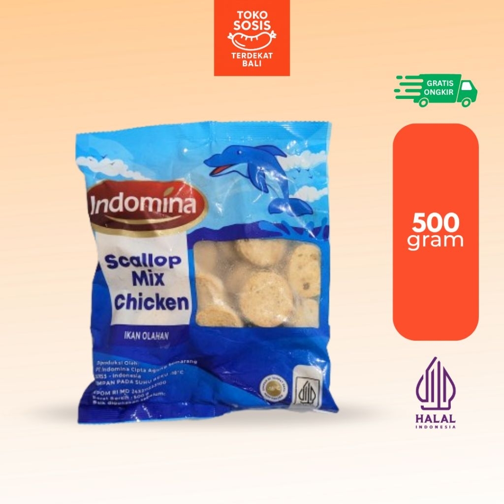 Indomina Scallop Mix Chicken 500 gram | Scallop Ikan dan Ayam