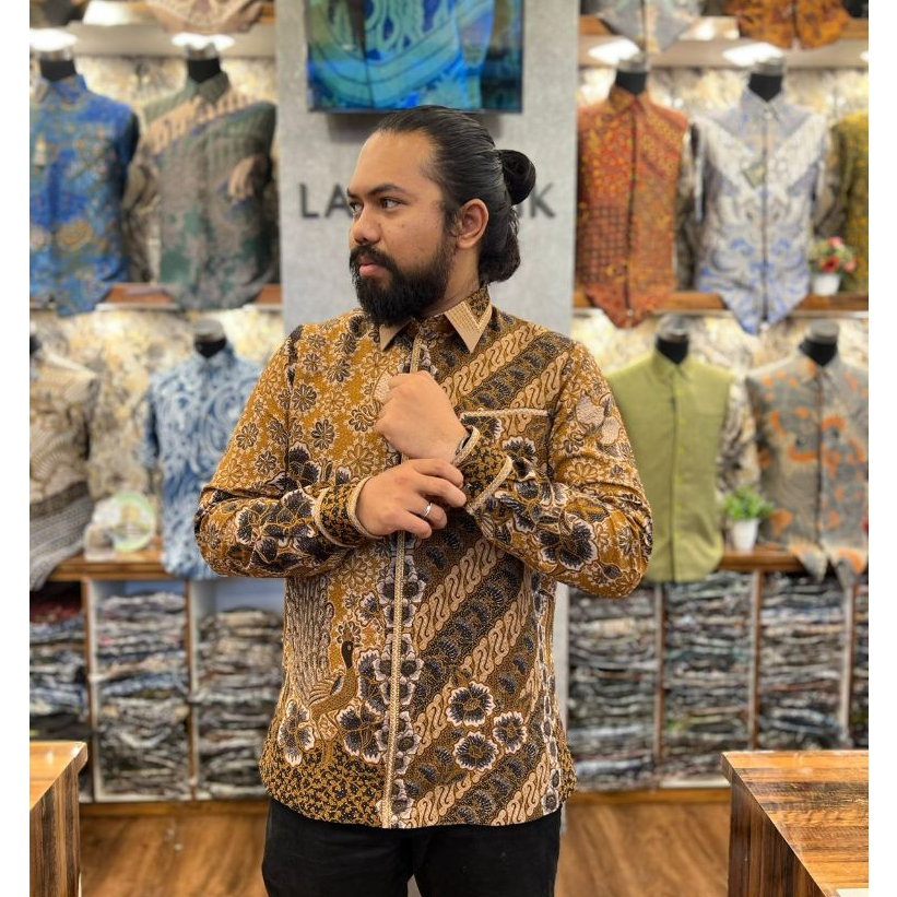 Lano Batik Semi Jas - Kemeja Batik Smock Semi Jas - Baju Batik Pria - Kemeja Batik Pria - Batik Prem