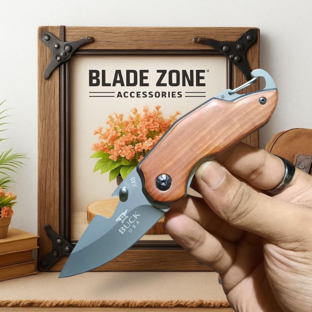 Pisau Survival Lipat Outdoor Buck X48 Classic EDC / Pisau Tactical / Survival Kit