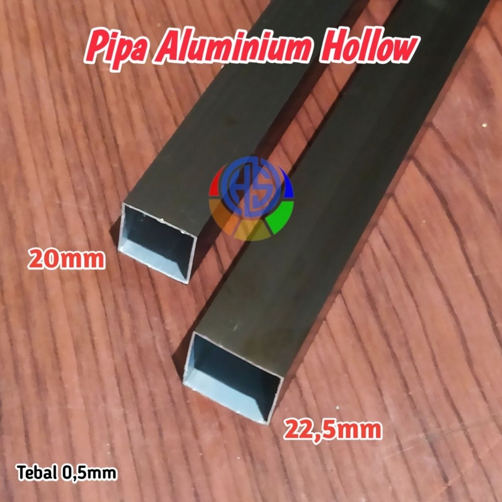 Aluminium Hollow kotak coklat 20mm dan 22,5mm