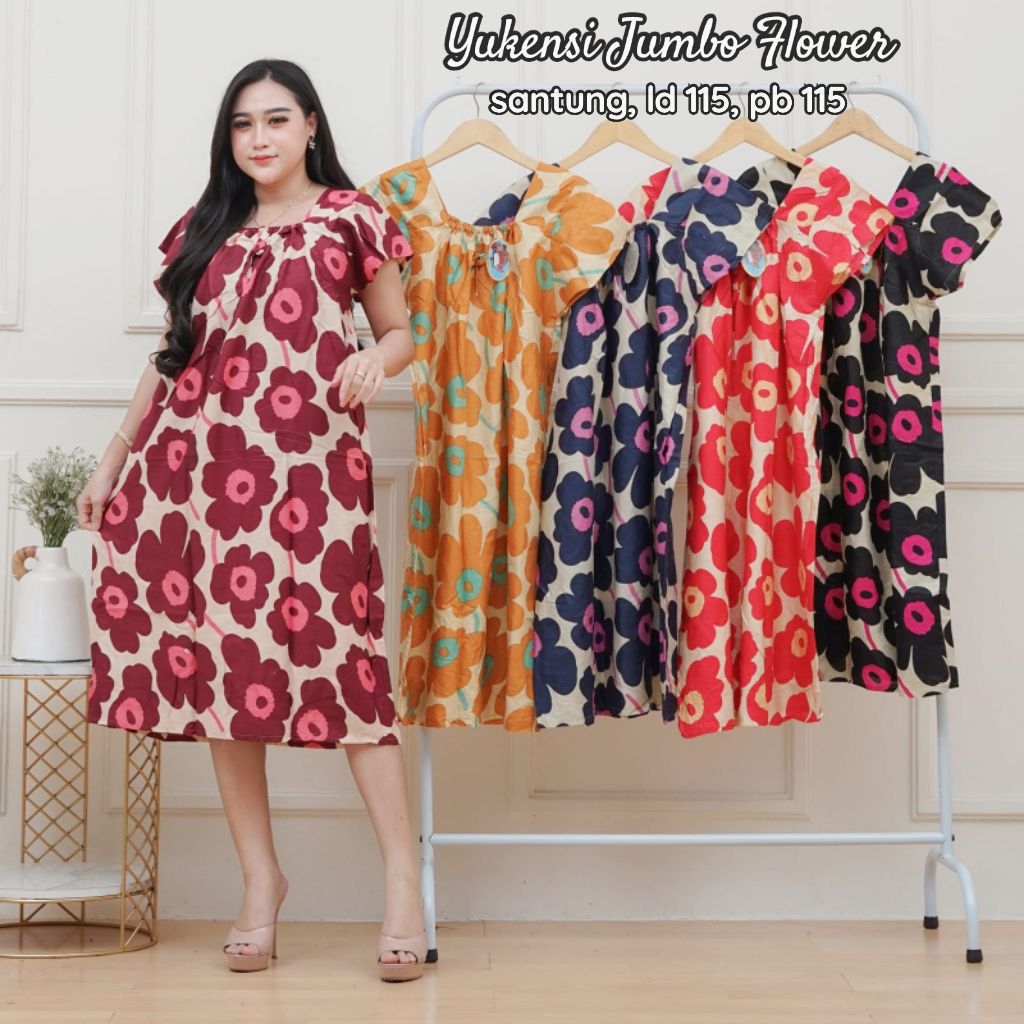 dress yukensi jumbo wanita terbaru bahan rayon
