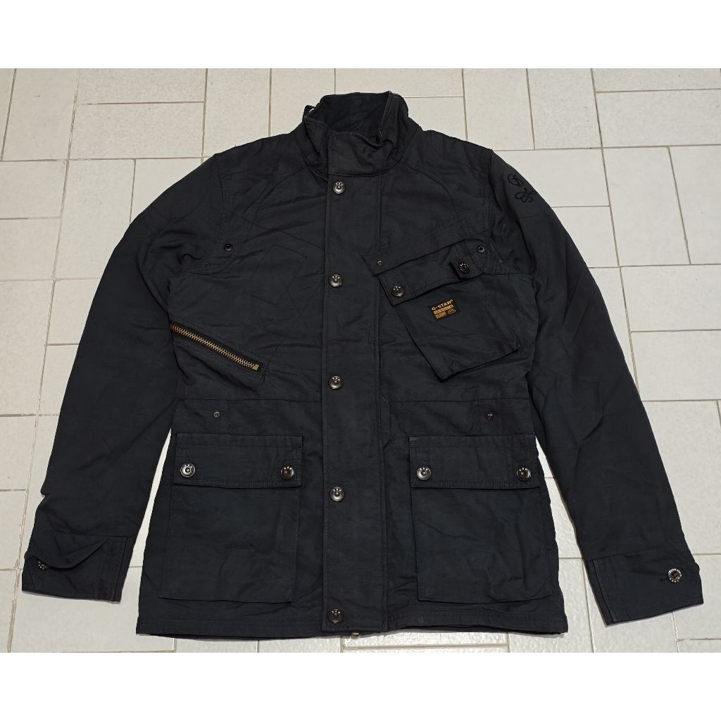 Jaket Casual Motoran Tebal Vintage GStar Raw Navy