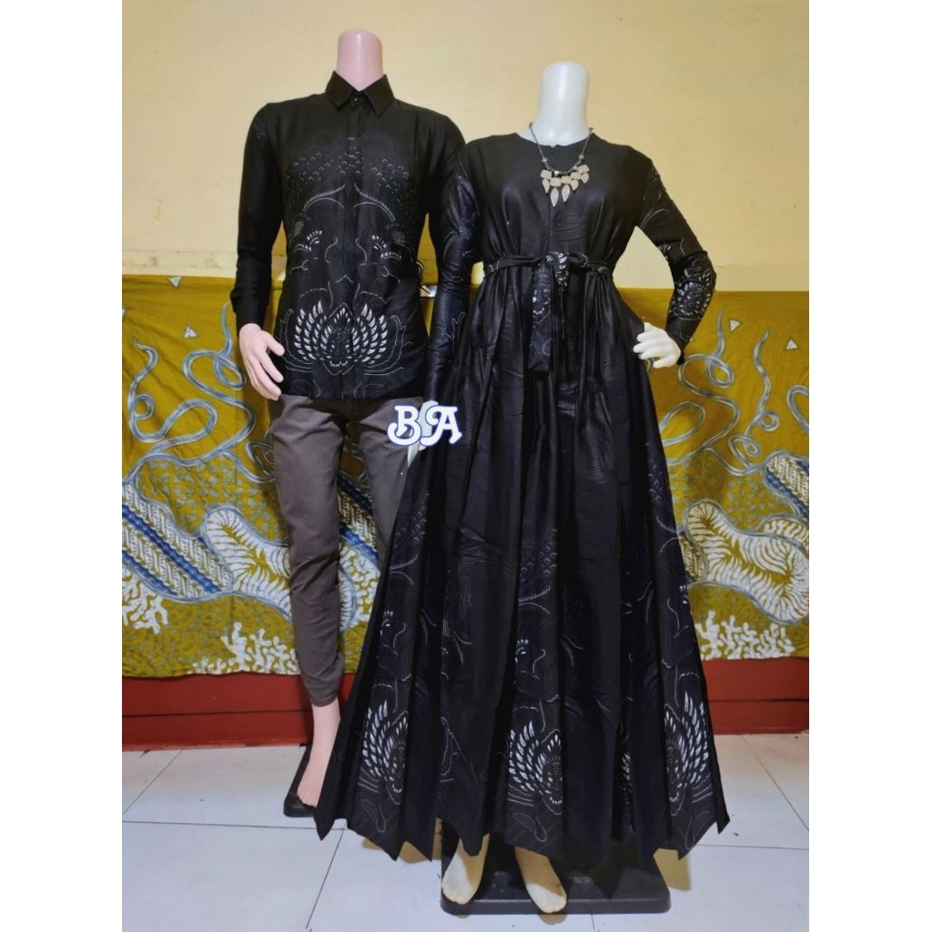 Baju Couple Batik Gamis Pasangan Katun Prima Gamis Batik Kapelan Suami Istri