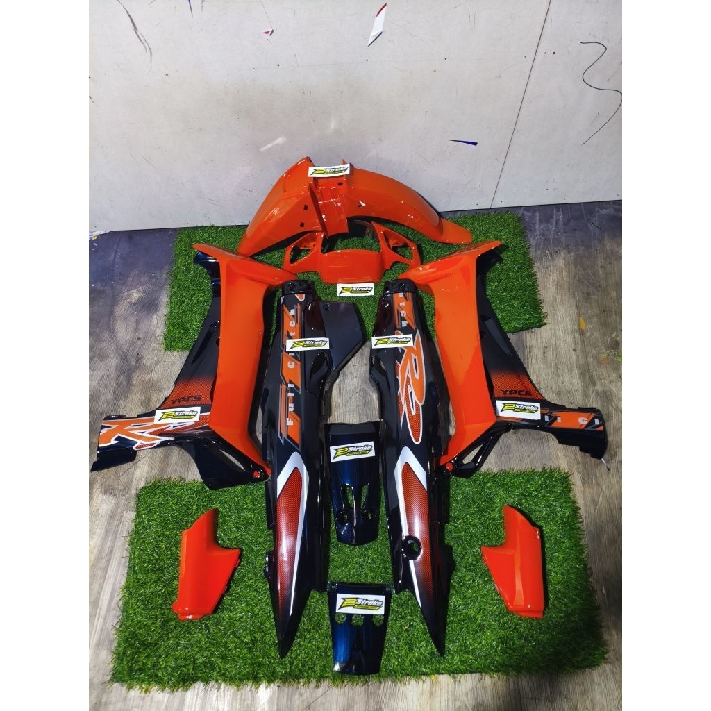 Body Yamaha Fiz R Fullcluth Oren Hitam Dek Body Full Set Yamaha Fiz R Lengkap Komplit