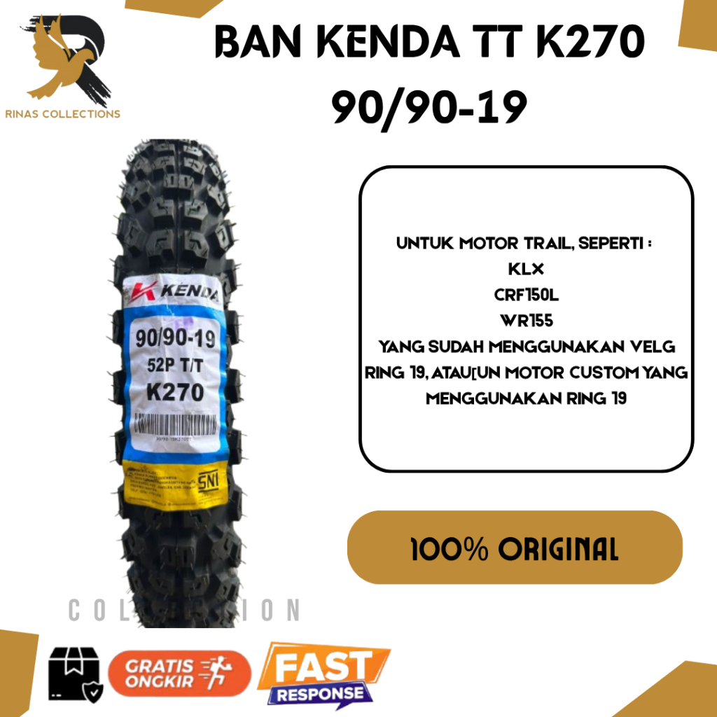 BAN KENDA K270 TRAIL DUAL PURPOSE 90/90-19 RING 19