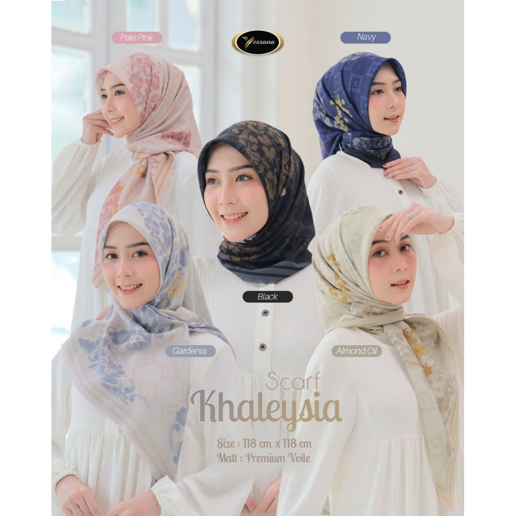 KHALEYSIA SCARF by Yessana Hijab / Hijab Segiempat Motif Premium
