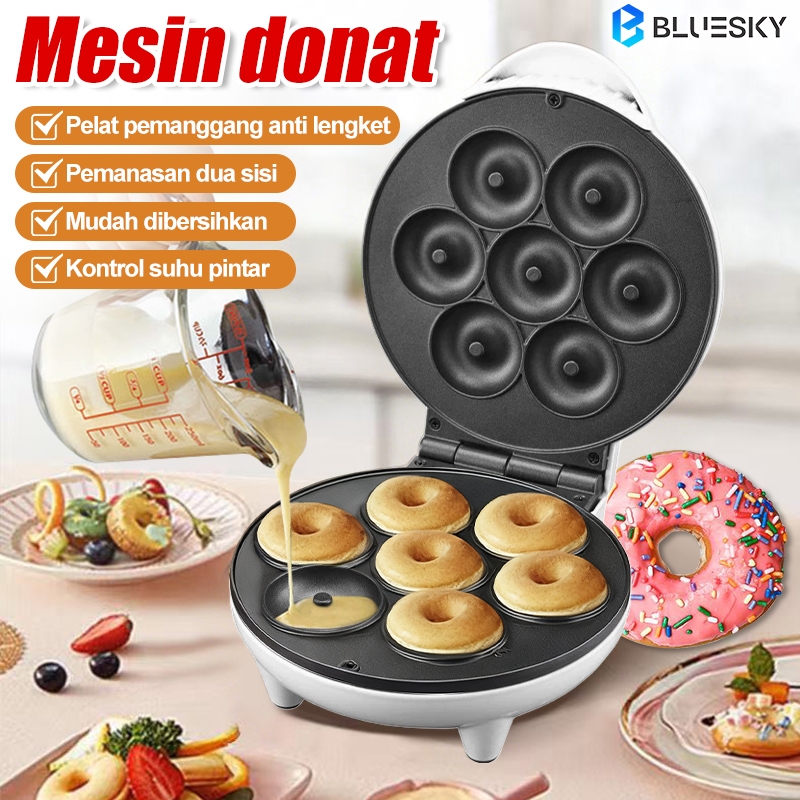 BLUE SKY Mesin donat rumah tangga, mesin roti, mesin donat tujuh lubang untuk mengolah kue, mesin sa
