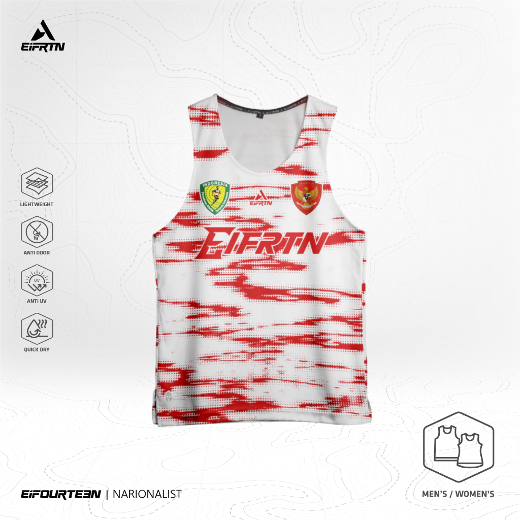 Eifrtn Baju Kaos Jersey Singlet Olahraga Running Lari Gym Fitness Angkat Beban Atletik Atlet Atlit T