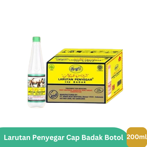CARTON : LARUTAN PENYEGAR CAP BADAK botol 200ml/ Larutan Penyegar Botol Cap Badak 200ml