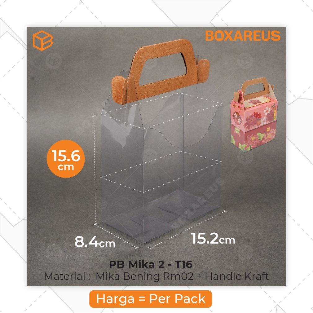 Kantong Mika Gagang Souvenir Transparan Hampers Packaging | PB MIKA