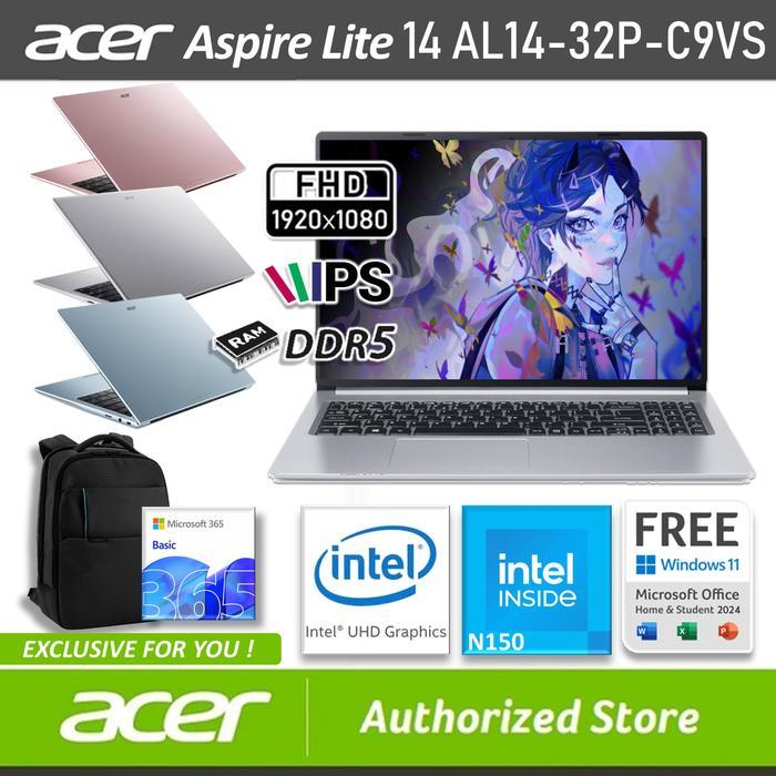 Laptop Acer Aspire Lite 14 AL14 32P C9VS C1ES Intel N150 ram 8GB ssd 512GB 14" Windows 11 OHS