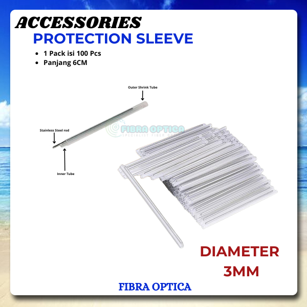 Protection Sleeve Fiber Optic 6CM|Penyambung Core FO 100PCS