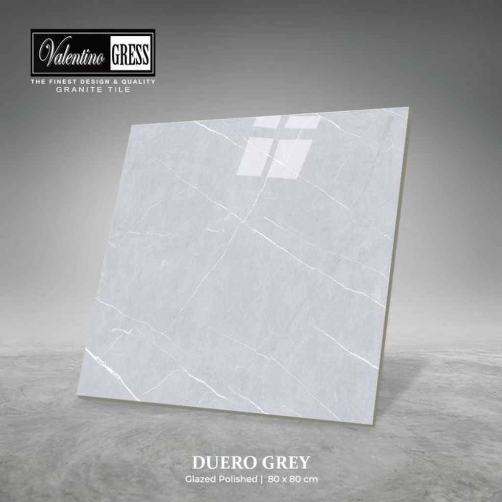 Granit Lantai 80x80 Duero Grey Valentino Gress • Glazed Polished