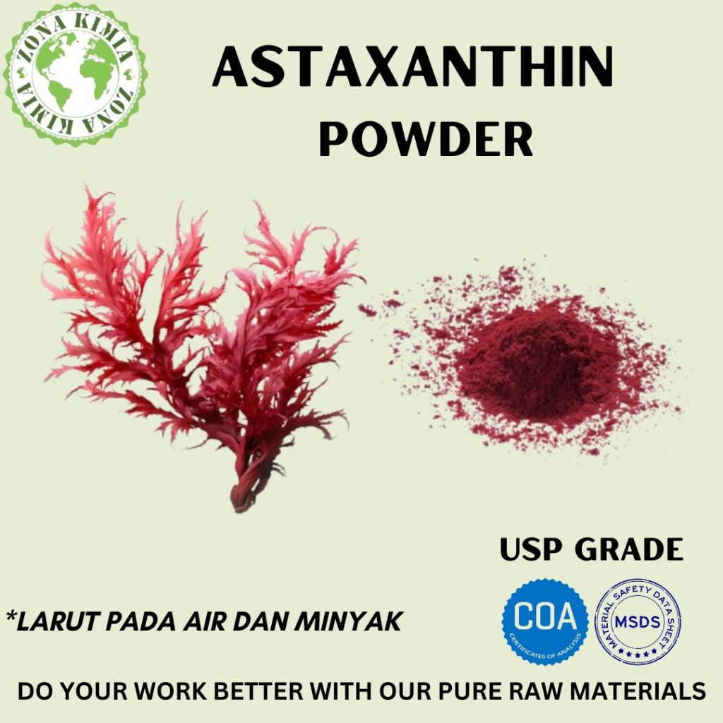 Astaxanthin Powder 500gr Antioxidant / Bubuk Anti Oksidan / Astaxanthin Anti Oksidan Waterbase - Oil