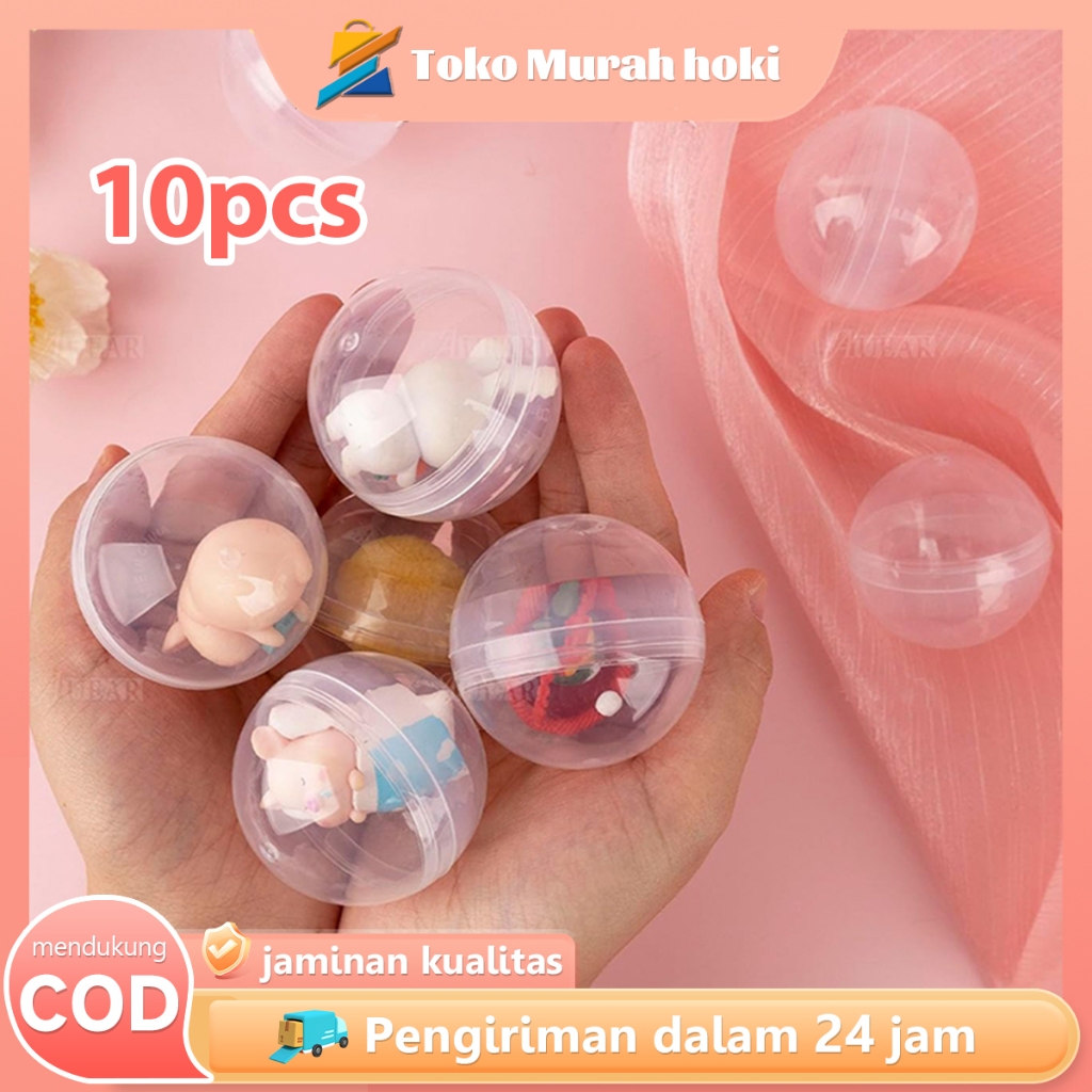 Bola Gacha 10pcs Bola Kosong Transparan Gacha Kapsul Gacha Plastik Gacha Eggshell