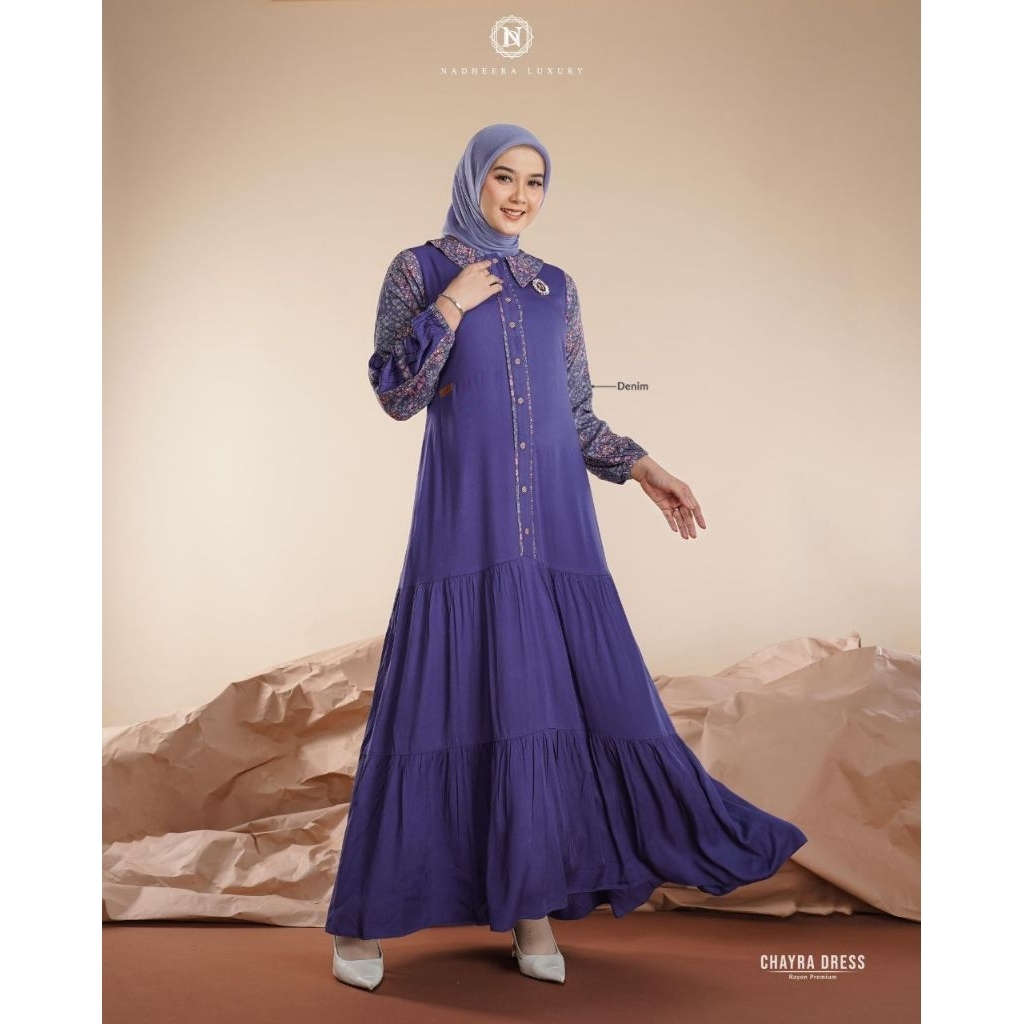 CHAYRA DRESS BY NADHEERA LUXURY √ Gamis nadheera √ Gamis rayon √ Gamis motif