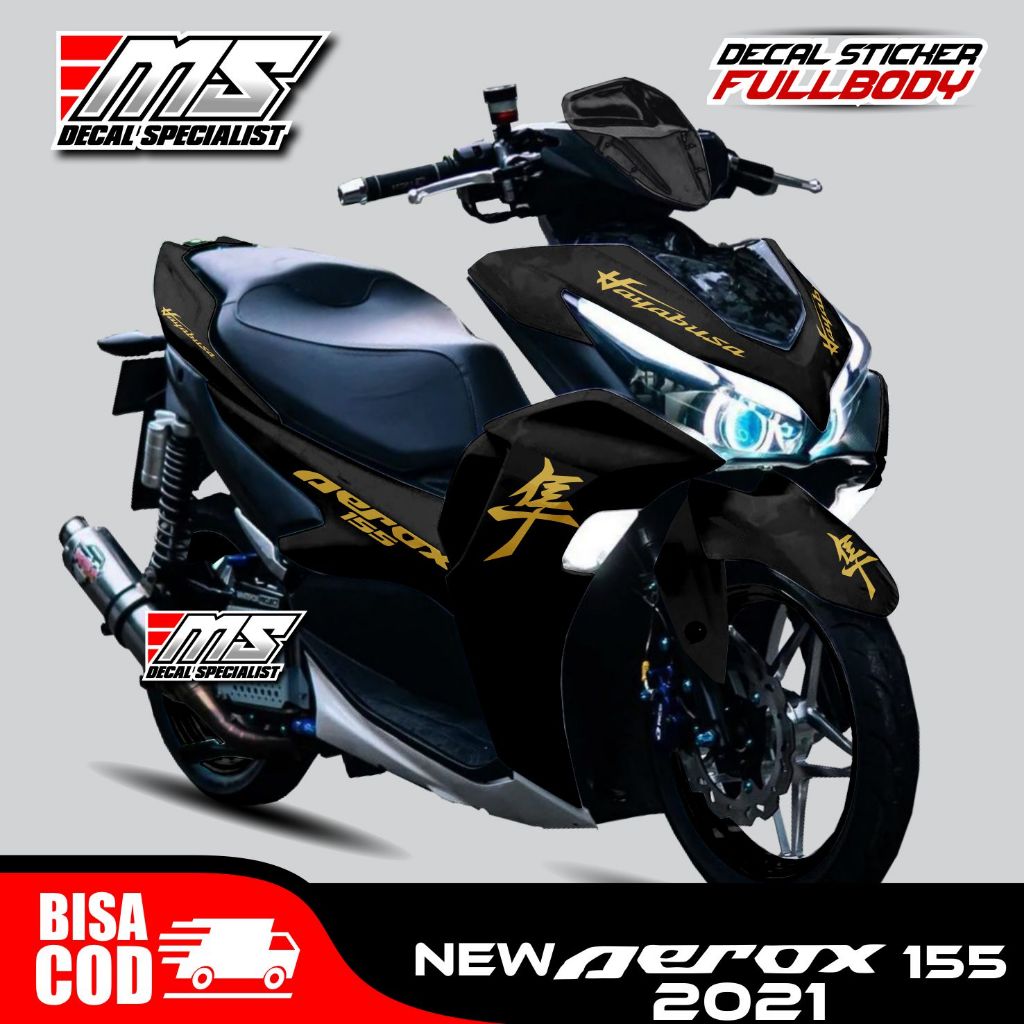 Best seller Decal Full Body Aerox 155 stiker variasi hitam hayabusa full body