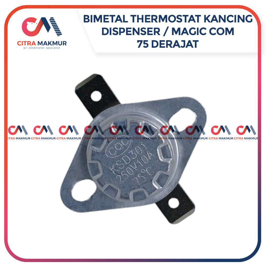 Thermostat Dispenser Magic Com Jar Rinnai 75 Derajat Yong Ma Sanken Bimetal  Sensor Suhu Thermo Disc