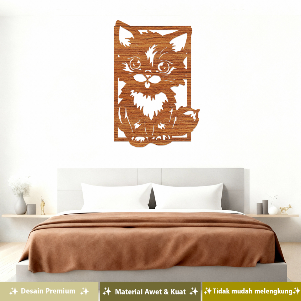Hiasan Dinding Rumah Motif Cat Hiasan Kayu Wall Art Decoration