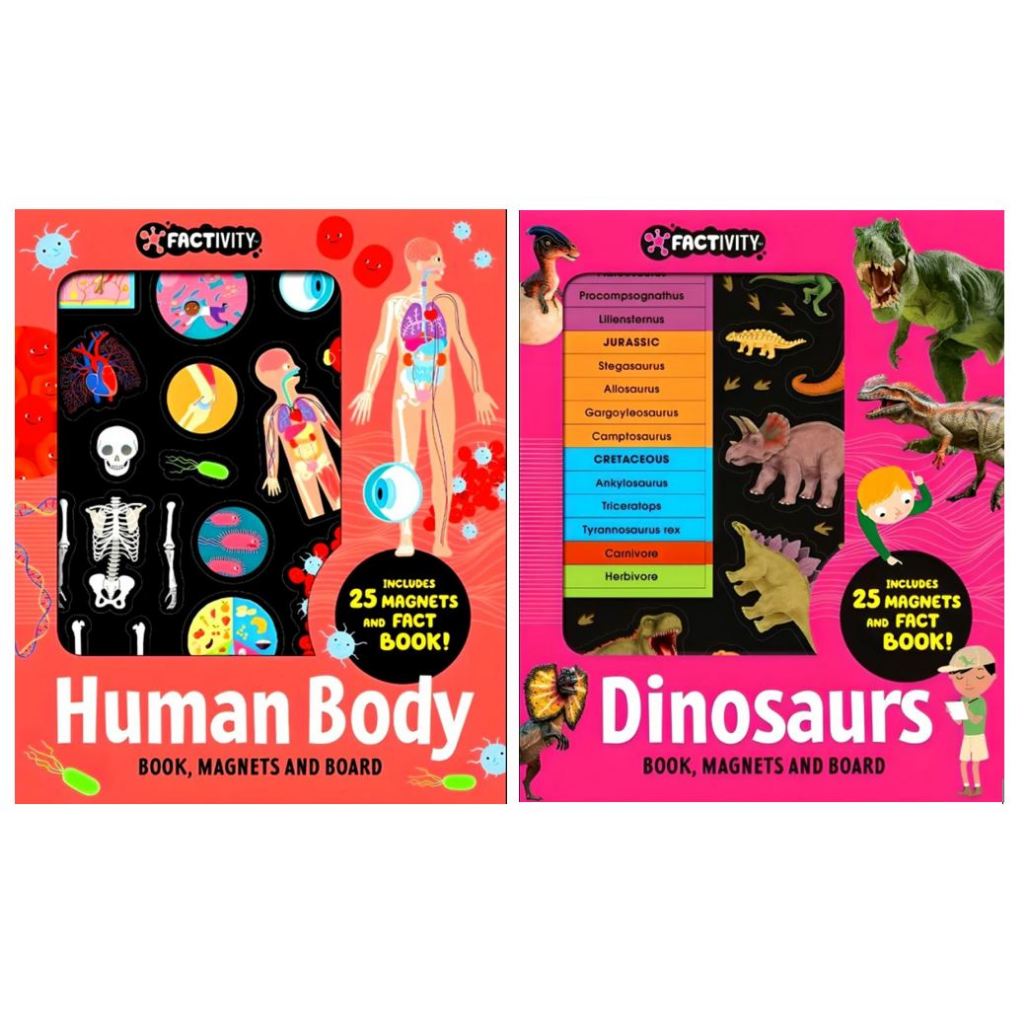 Factivity - Magnetic Folder : Human Body / Dinosaurs (Neon Edition)