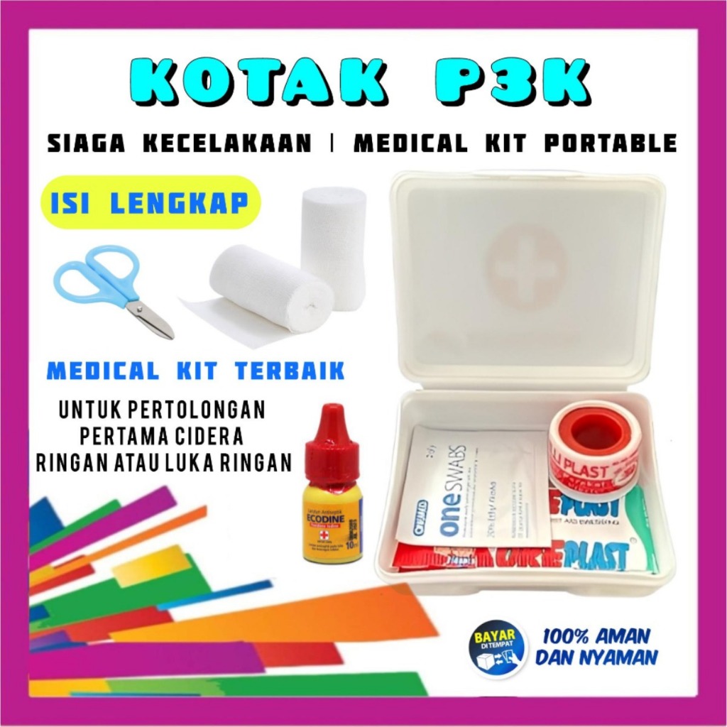 Kotak P3K Mini Siaga Kecelakaan First Aid Kit Praktis Portable | Medical Kit Darurat Mini Kecil