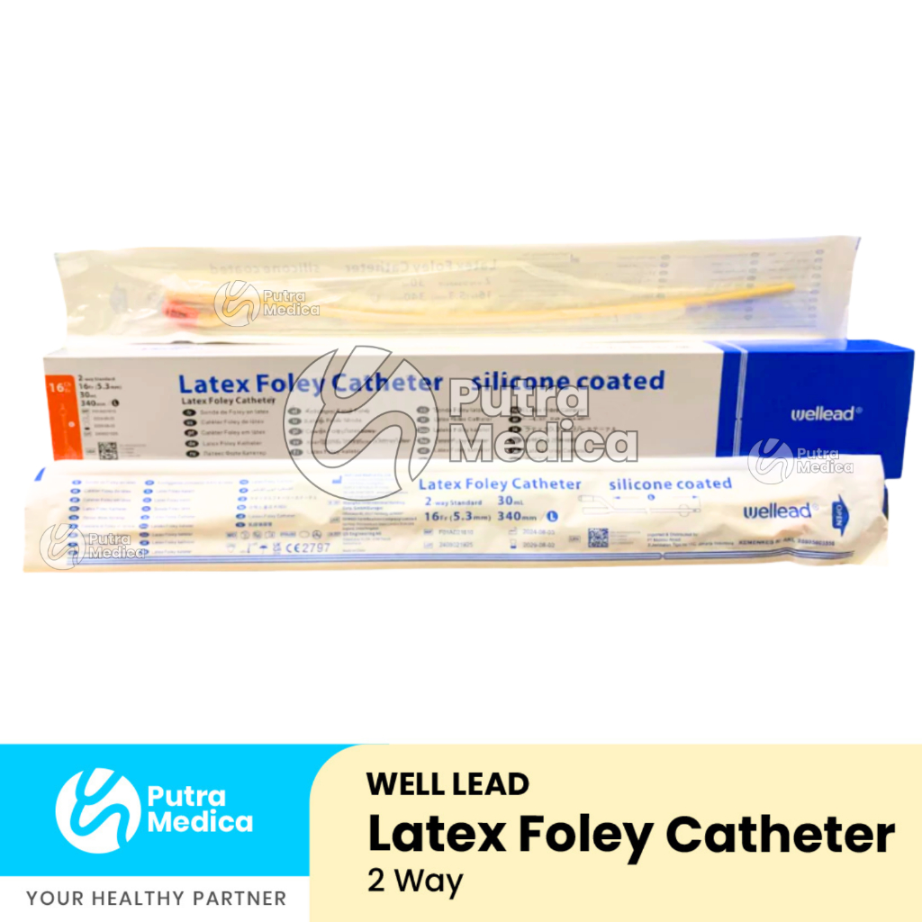 Well Lead Folley Catheter Silicone Coated 2 Way - 1 Box / Selang Silikon Foley Kateter Urethral