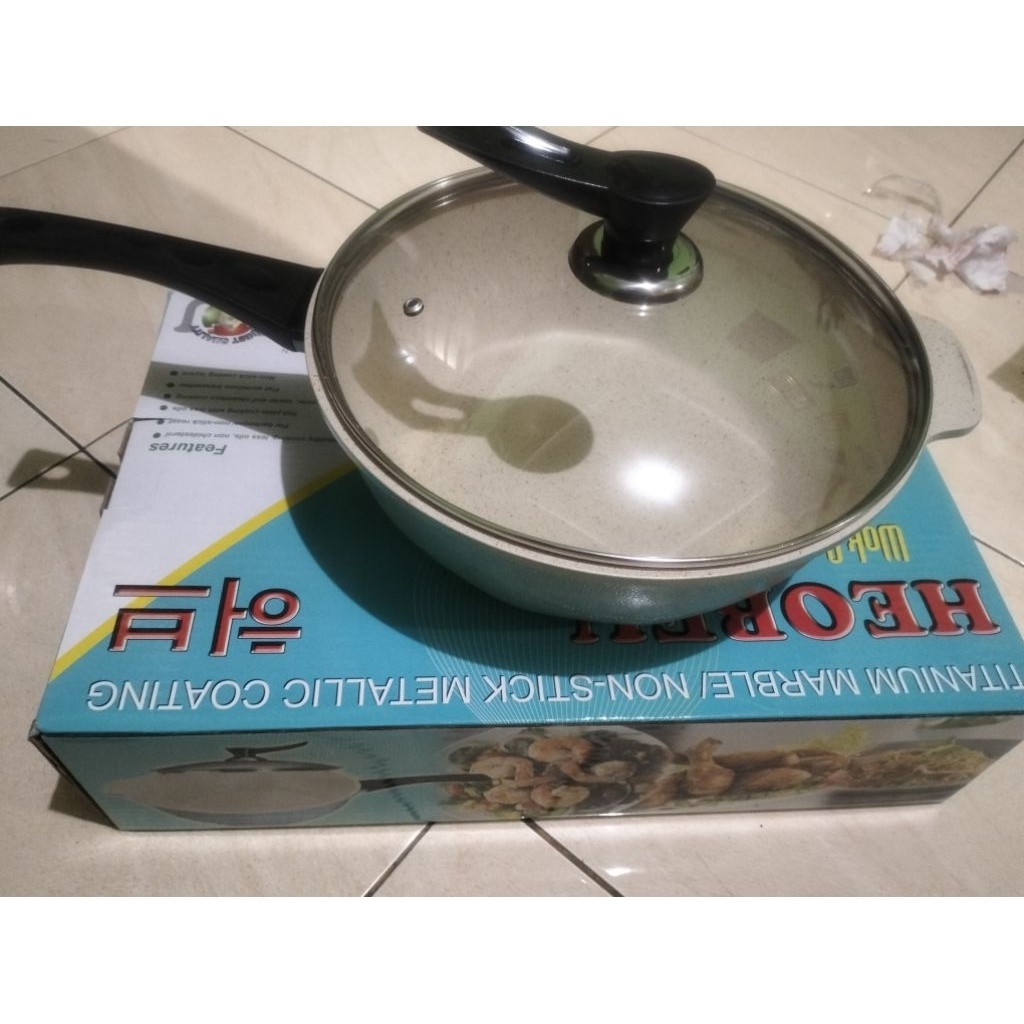 wok pan heubeu Korea 30cm ceramic germanium