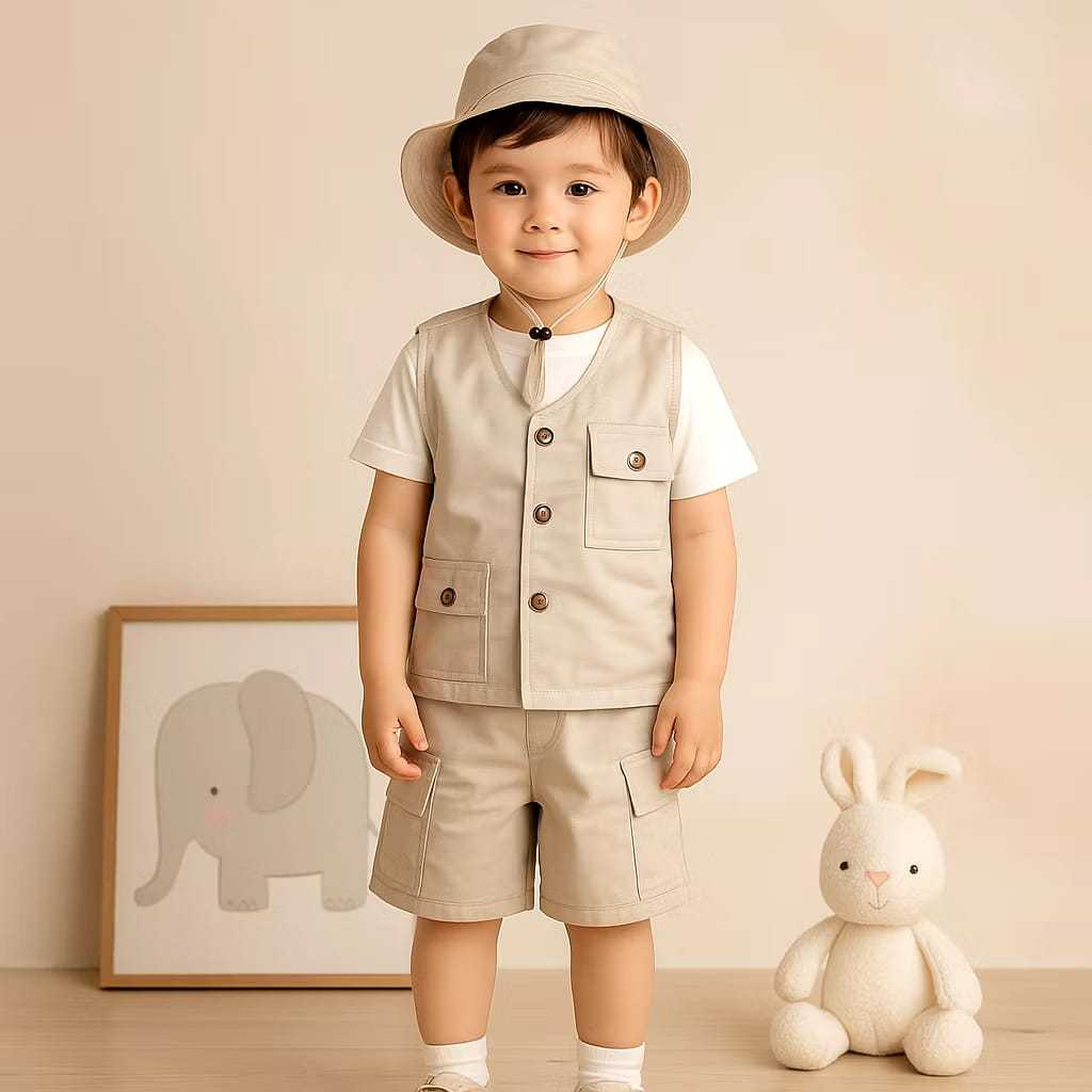 Satu Set Rompi Petualangan Safari Anak & Bayi Baju Outfit Outdoor Kids Laki-Laki Perempuan
