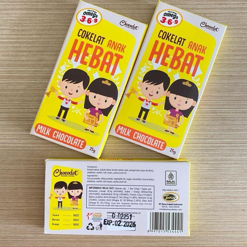 Cokelat Anak Hebat Asli Cokelat Susu 25gr Original Chocodot Khas Garut