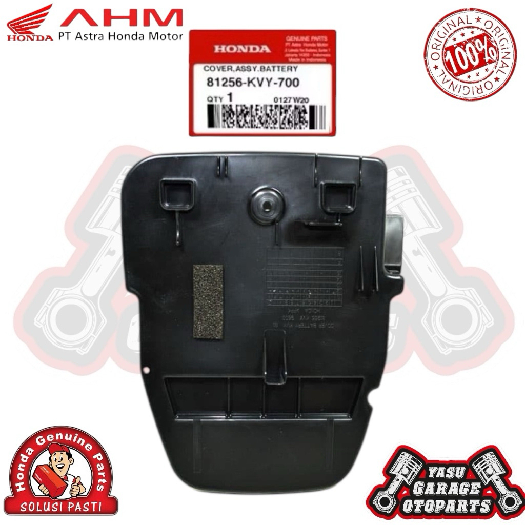 81256KVY700 Cover Assy Battery Tutup Accu Aki Beat Karbu ORIGINAL AHM 81256-KVY-700