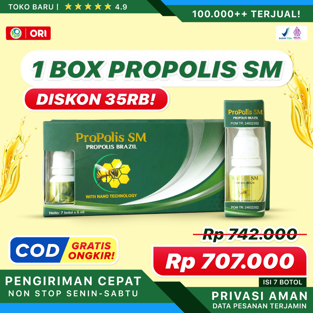 [PROMO ] Paket 1 Box 7 Botol Propolis SM Brazil 100% Asli Original