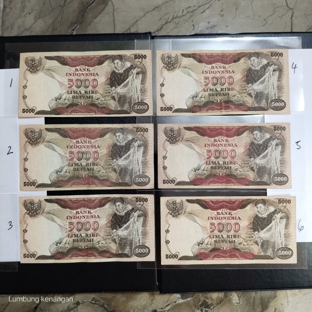 uang kuno Penjala 5000 Rupiah 1975