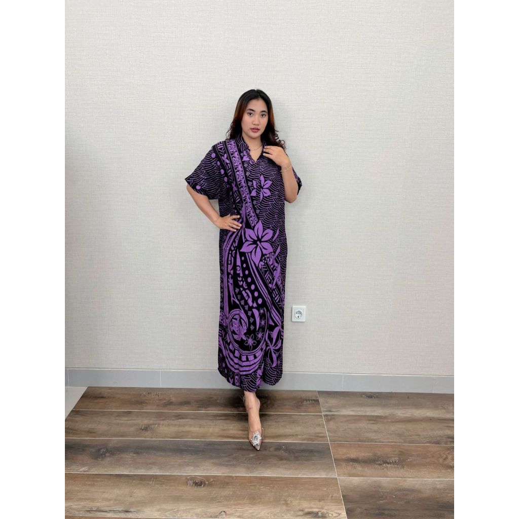 Kartika Batik 0182 Longdress Ismaya Daster Rayon Lengan Pendek