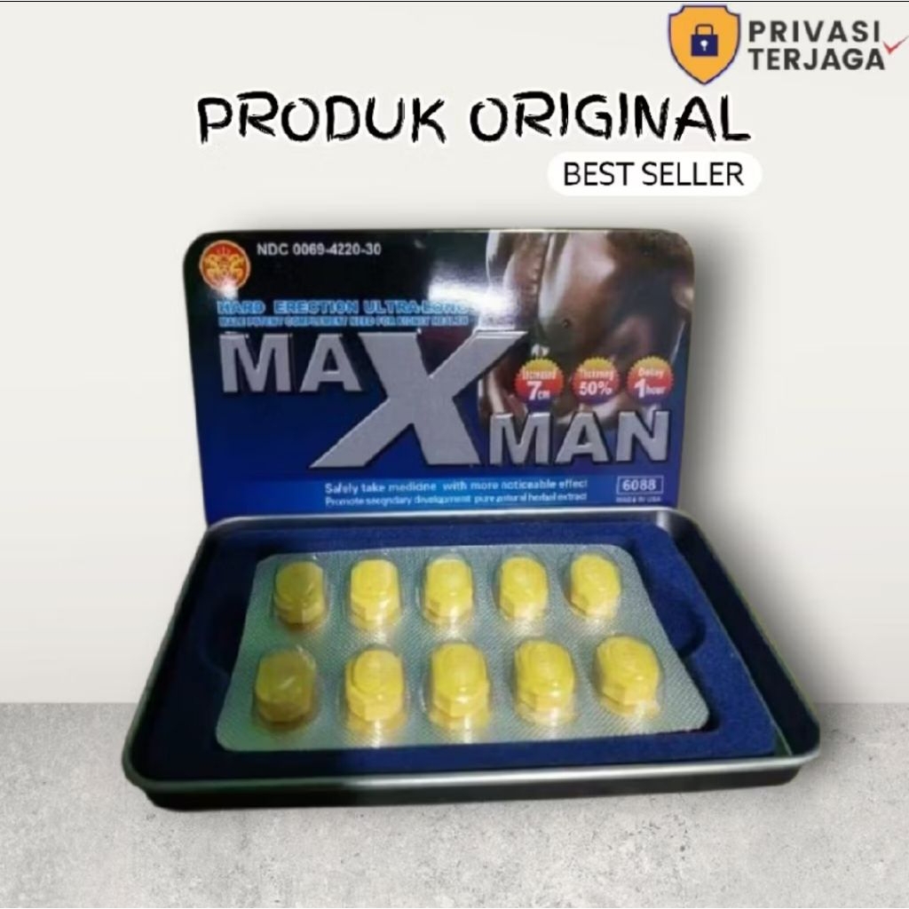 PROMO MAX Man Asli Original Tablet Kuning Suplemen Kesehatan Kebugaran Stamina Pria