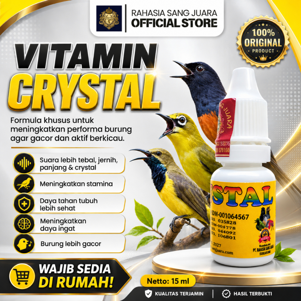 VITAMIN CRYSTAL BURUNG - KRISTAL VITAMIN BURUNG ORIGINAL COCOK UNTUK SEMUA JENIS BURUNG OCEHAN