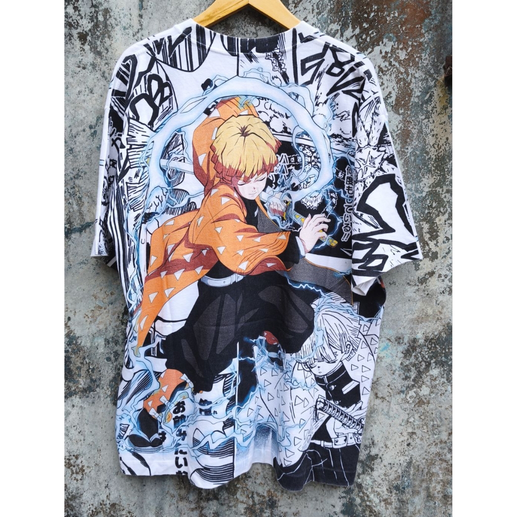 Kaos Bootleg Zenitsu Demon Slayer Aop