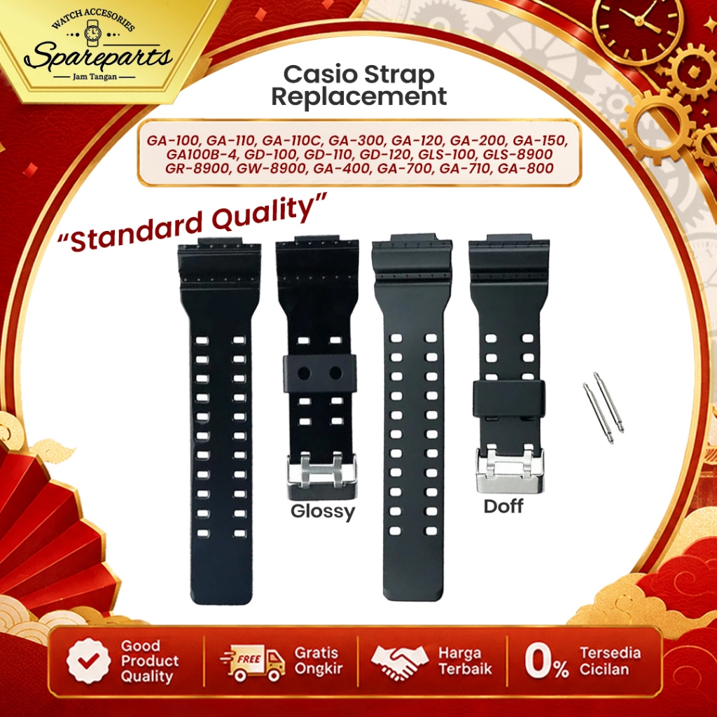 Rubber Strap Tali Karet Jam Tangan Casio GA-110 GA110 GD-100 GD100 GD-110 GD110 GA-400 GA400 GA100