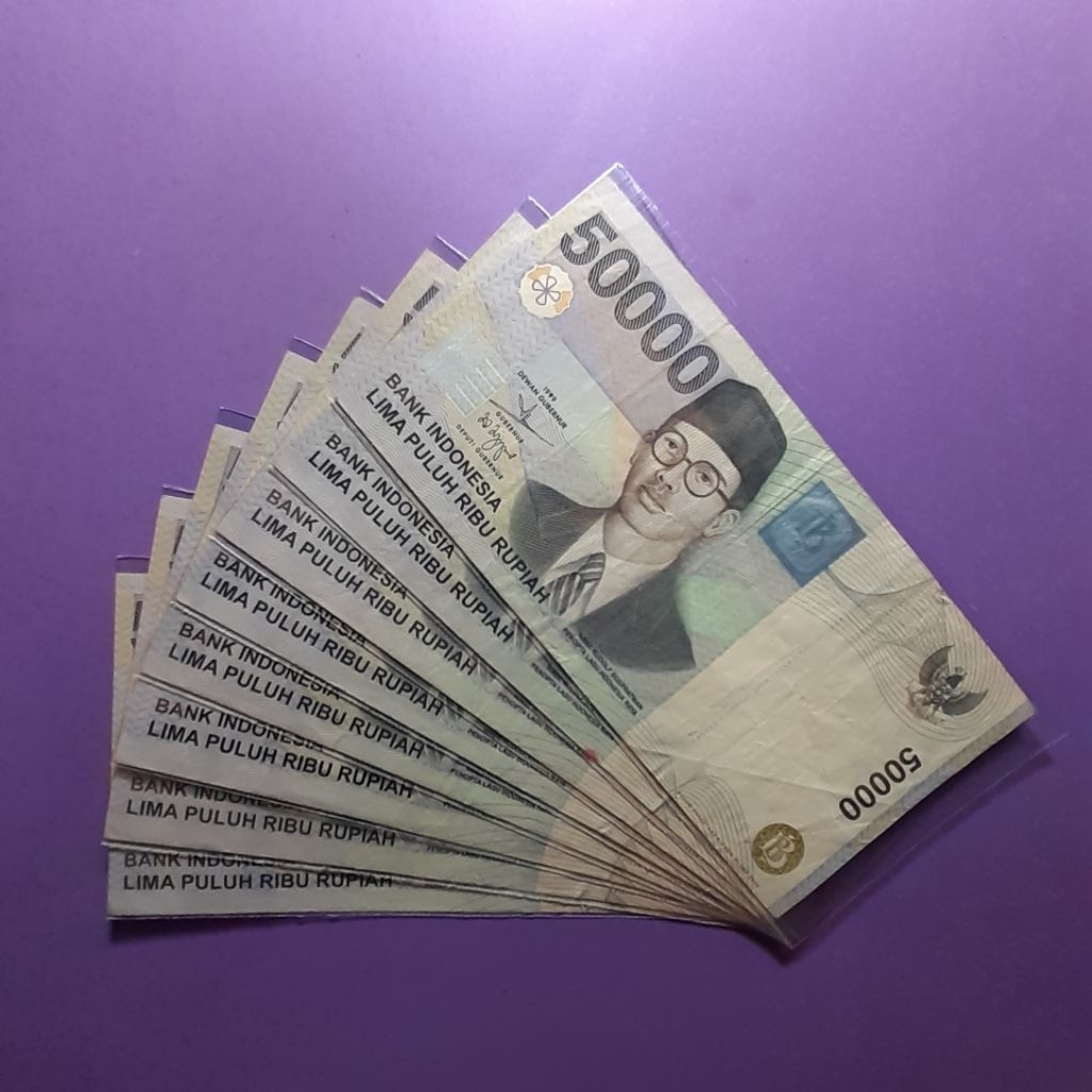 Uang kuno 50000 rupiah wr supratman tahun 1999