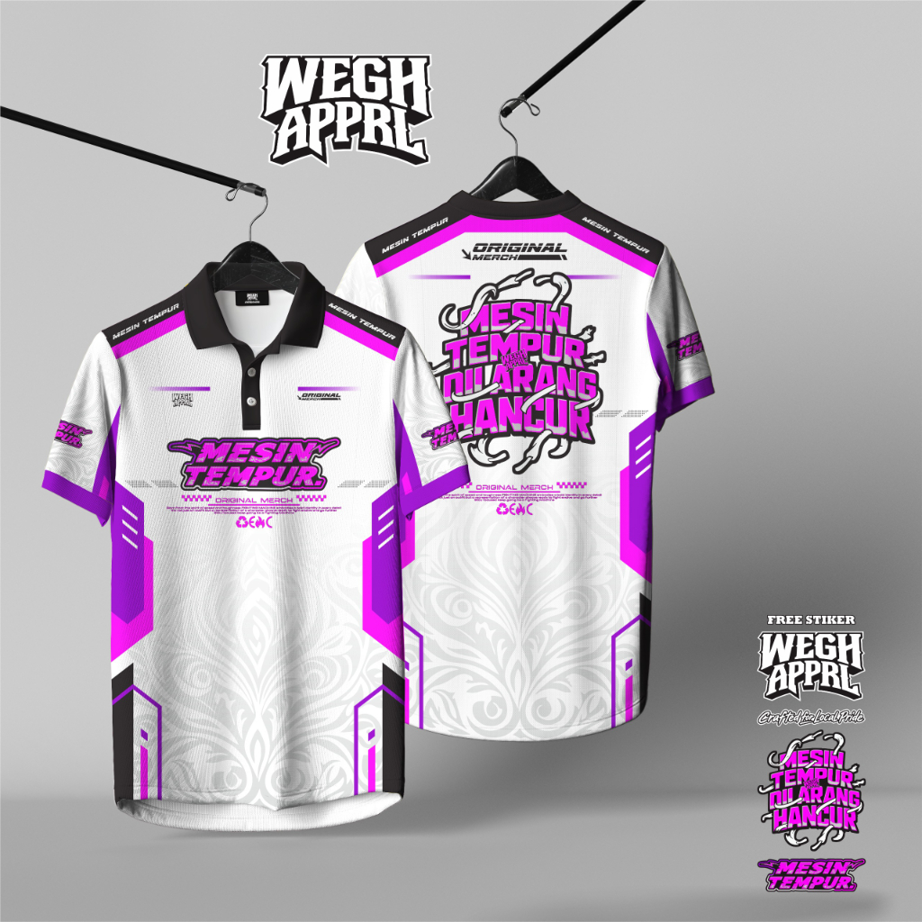 Jersey Racing Mesin Tempur Vol 1 - Polo Shirt - Bahan Dryfit Emboss Premium - Full Printing - Origin