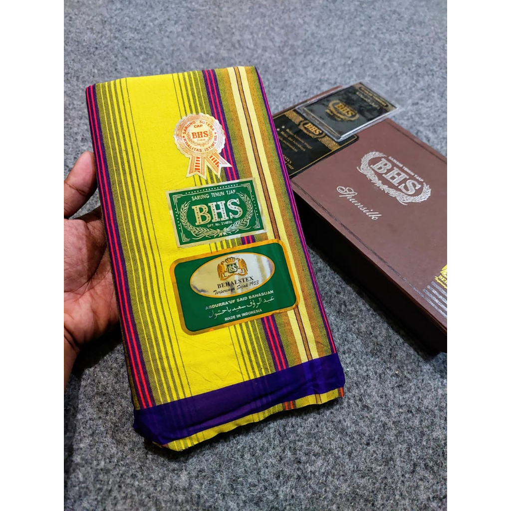 Sarung BHS KES Gold (Kombinasi Es Lilin) Full Sutera Spunsilk 140 Original Warna Kuning Lemon
