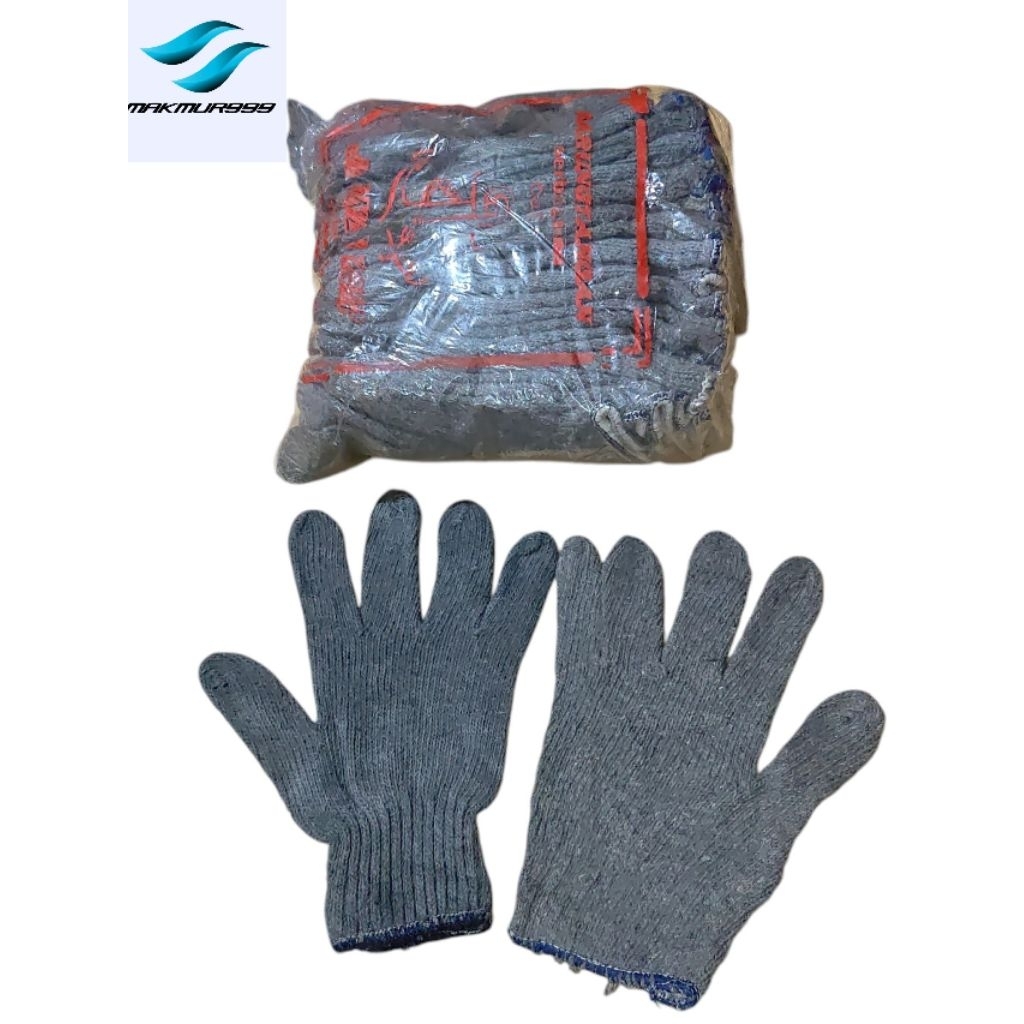 sarung tangan benang tebal / sarung tangan tukang warna hitam 7 benang