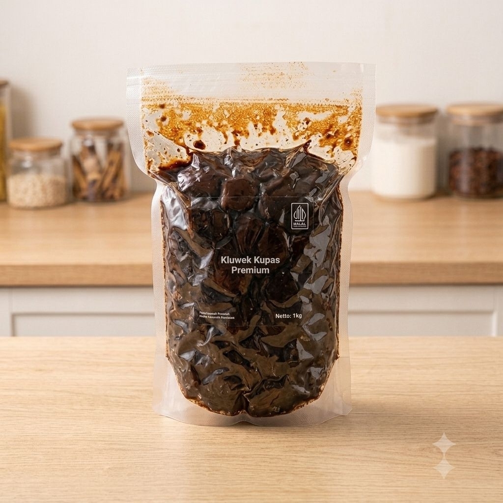 klewek kupas Pucung Kupas Kepayang Kluwek Kupas hitam untuk bumbu rawon 1KG