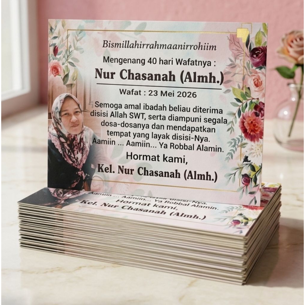Kartu ucapan 40 hari  min 40 pcs (stiker)