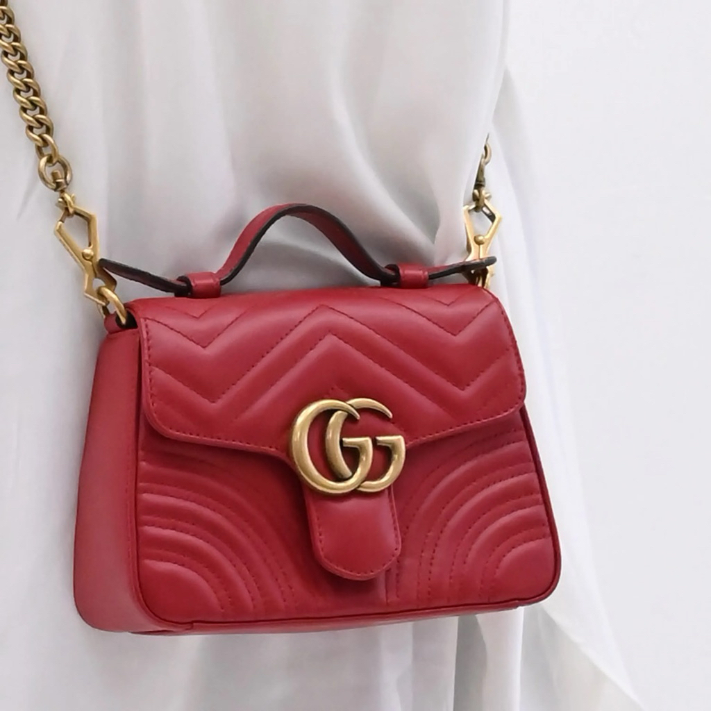 preloved gucci marmont tophandle red