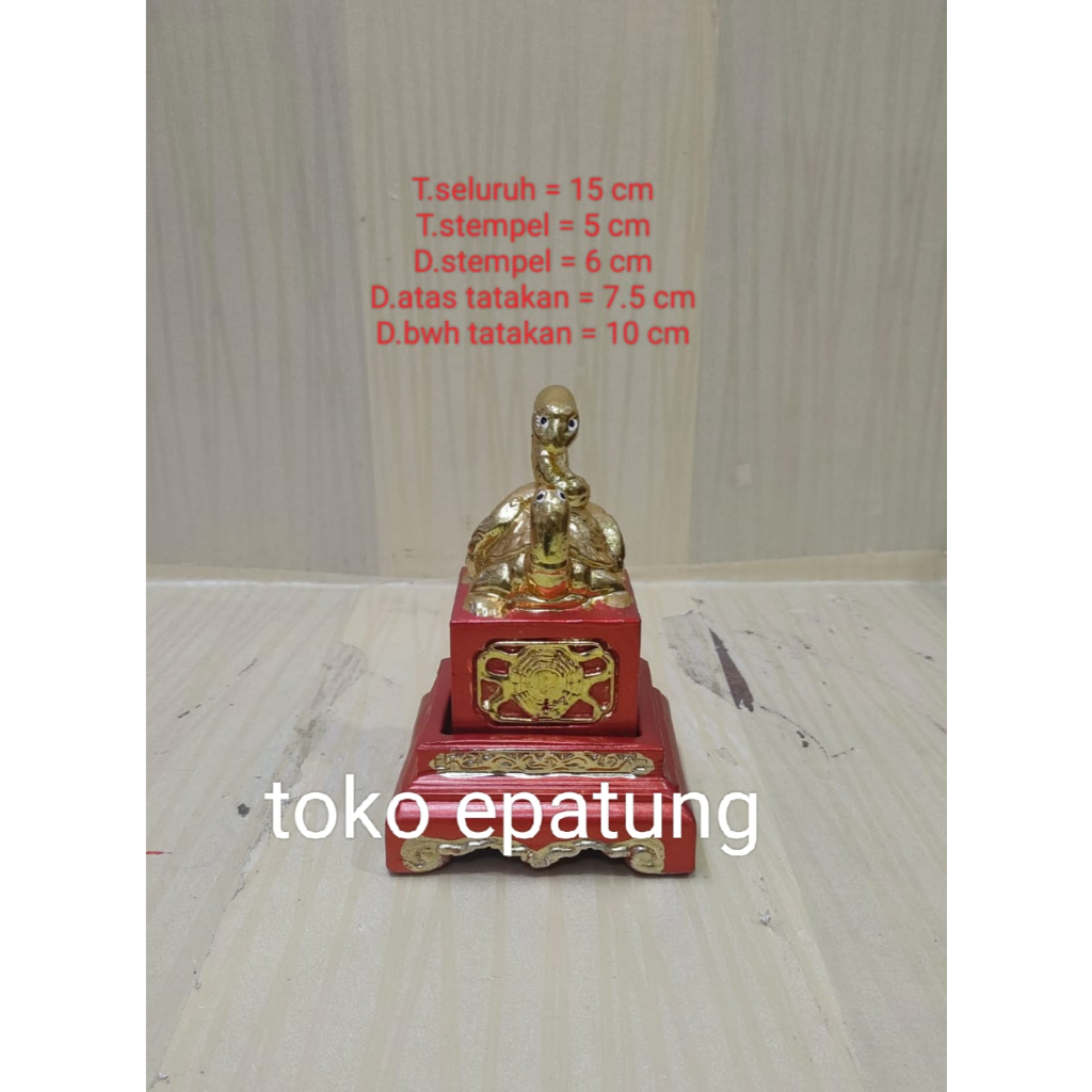 stempel hian tian shang ti / siong te kong / xian tian - ular kura - emas
