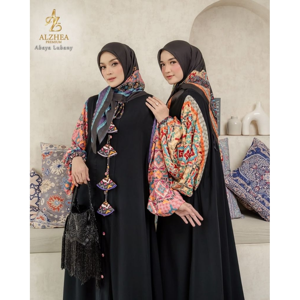 ABAYA LUBANY BY ALZHEA abaya maroko Black VARISHA SERIES ZULAIQA SERIES By Humaira Syari Ceruty Jers