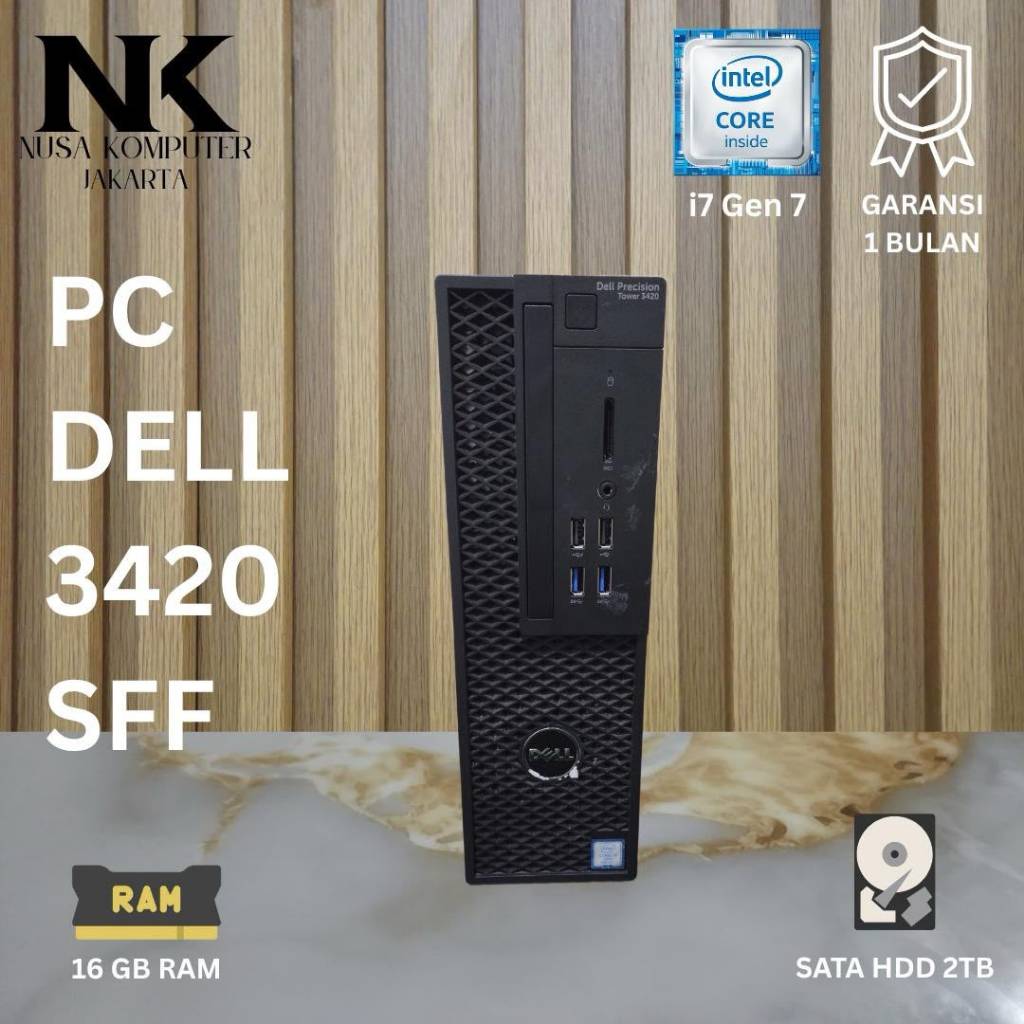 PC DELL 3420 SFF CORE i7 GEN 7 RAM 16GB SATA HDD 2TB NVIDIA NVS 310